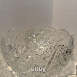 LE Smith Daisy & Buttons Punch Bowl Set with 18 Cups and Glass Ladle