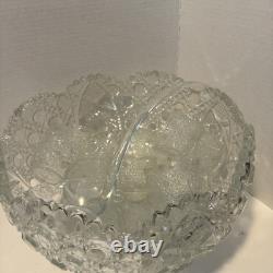 LE Smith Daisy & Buttons Punch Bowl Set with 18 Cups and Glass Ladle