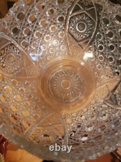 LE Smith Glass DAISY & BUTTON Punch Bowl Set Bowl, 19 Cups, Laddle, Underplate