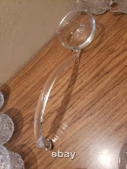LE Smith Glass DAISY & BUTTON Punch Bowl Set Bowl, 19 Cups, Laddle, Underplate