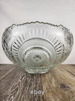 LE Smith Pinwheel & Stars Glass Punch Bowl Set 11pc Party Punch Set