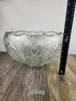 LE Smith Pinwheel & Stars Glass Punch Bowl Set 11pc Party Punch Set