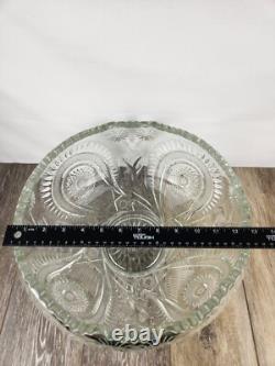 LE Smith Pinwheel & Stars Glass Punch Bowl Set 11pc Party Punch Set