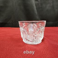 LE Smith Punch Bowl Clear Glass and 30 Glass Cups Pinwheel Star Pattern