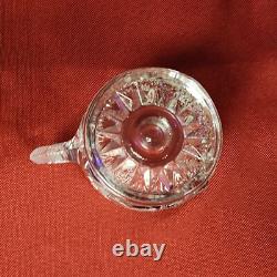 LE Smith Punch Bowl Clear Glass and 30 Glass Cups Pinwheel Star Pattern