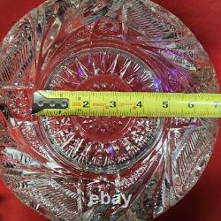 LE Smith Punch Bowl Clear Glass and 30 Glass Cups Pinwheel Star Pattern