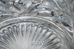 LE Smith Punch Bowl, Plate, 12 Cups Holiday Pattern 14 Pc Pressed Glass L2607