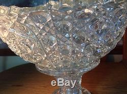 LE Smith Vintage Crystal Punch Bowl w Base and 36 Glasses