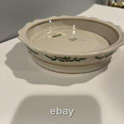LENOX LARGE GLASS PUNCH BOWL WITH HOLIDAY CHINA BASE New open box
