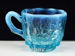 LG Wright Blue Opalescent Punch 14pc Set, Vintage 1950's Cups Bowl Plate, Fenton