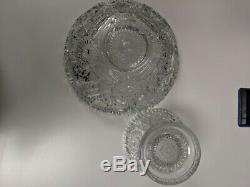 LK. 2 Piece Cut Glass Large Punch Bowl and Pedestal Nice