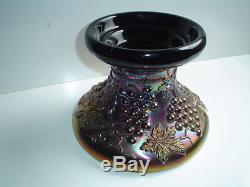 Large 16 1/4 Northwood Carnival Glass Grape & Cable Punch Bowl w Stand & 5 Cups