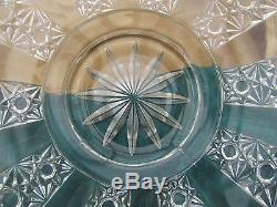 Large 21 Round Glass Platter Tray Plate Punch Bowl Base Scalloped Edges