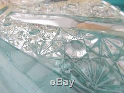 Large 21 Round Glass Platter Tray Plate Punch Bowl Base Scalloped Edges