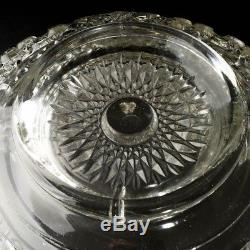 Large ABP Pressed Glass Punch Bowl Set with 17 Cups American Brilliant Period