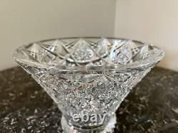 Large American Brilliant Cut Glass Punch Bowl on Stand