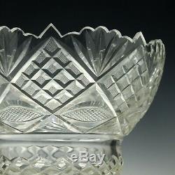 Large Anglo Irish Waterford Cut Glass Punch Bowl c1840