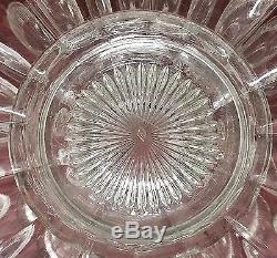Large Antique Heisey Glass Greek Key Punch Bowl Set with 10 Cups