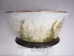 Large Baccarat Opaline Punch Bowl Putti at Play Jean-François Robert Mid 19th C