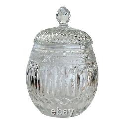 Large Crystal Lidded Oval Punch Bowl Jar Cut Florals