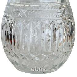 Large Crystal Lidded Oval Punch Bowl Jar Cut Florals