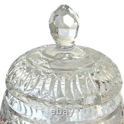 Large Crystal Lidded Oval Punch Bowl Jar Cut Florals