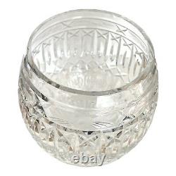 Large Crystal Lidded Oval Punch Bowl Jar Cut Florals