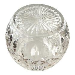 Large Crystal Lidded Oval Punch Bowl Jar Cut Florals