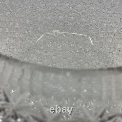 Large Cut Crystal Punch Bowl 13in Centerpiece Buttons Daisies Wedding Party