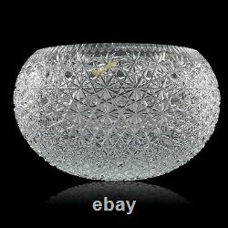 Large Cut Crystal Punch Bowl Centerpiece 13 Buttons and Daisies PB102