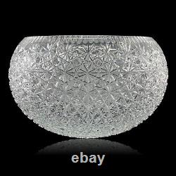 Large Cut Crystal Punch Bowl Centerpiece 13 Buttons and Daisies PB102