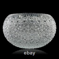 Large Cut Crystal Punch Bowl Centerpiece 13 Buttons and Daisies PB102