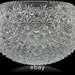 Large Cut Crystal Punch Bowl Centerpiece 13 Buttons and Daisies PB102