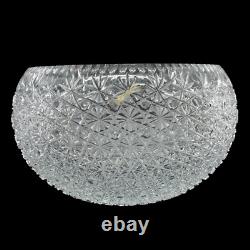 Large Cut Crystal Punch Bowl Centerpiece 13 Buttons and Daisies PB103