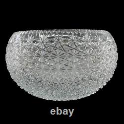 Large Cut Crystal Punch Bowl Centerpiece 13 Buttons and Daisies PB103