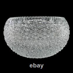 Large Cut Crystal Punch Bowl Centerpiece 13 Buttons and Daisies PB103
