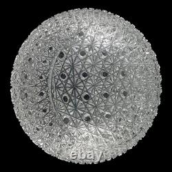 Large Cut Crystal Punch Bowl Centerpiece 13 Buttons and Daisies PB103