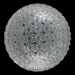 Large Cut Crystal Punch Bowl Centerpiece 13 Buttons and Daisies PB103