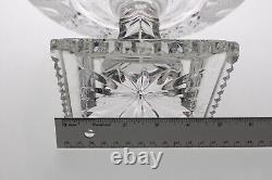 Large Cut Glass Footed Pedestal Punch Serving Bowl Bohemia 12in 8lbs Initials AR