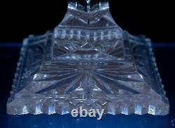 Large Cut Glass Footed Pedestal Punch Serving Bowl Bohemia 12in 8lbs Initials AR