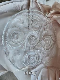 Large Cut Glass Punch Bowl with Underplate, 22 Cups, Plus a Glass Ladle