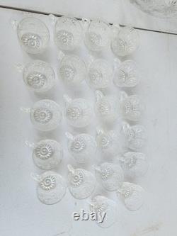 Large Cut Glass Punch Bowl with Underplate, 22 Cups, Plus a Glass Ladle