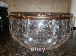 Large Cut Leaded Glass Crystal Punch Bowl or Fruit Bowl 11.5 inches x 7 Heavy