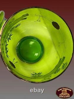 Large Green Punch Bowl Set Of 7