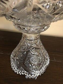 Large Imperial Pressed Glass Punch Bowl Comet & Arch, Sawtooth Edge