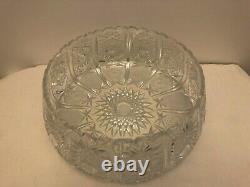 Large Lead Crystal Hand-cut Punch Bowl 12 Diameter