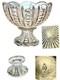 Large Rare 2 Piece Heisey Punch Bowl in Punty & Diamond Point Pattern