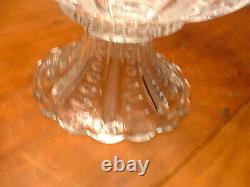 Large Rare 2 Piece Heisey Punch Bowl in Punty & Diamond Point Pattern