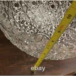 Large Starburst Pedestal punch Bowl American Brilliant Style Crystal 13x7