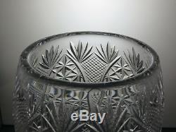 Large Stuart Crystal Church Window Cut Punch Pedestal Bowl Centerpiece-13tall